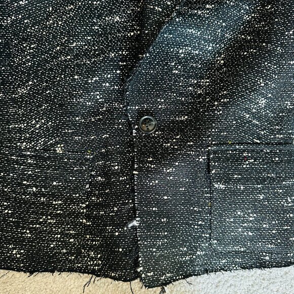 Bebe Frayed Edge Crop Suit Blazer Jacket - Picture 4 of 6